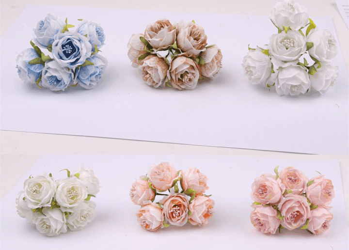 Iris dekor rózsa Művirág lakásdekoráció 4cm - Többféle