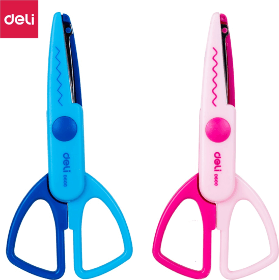 Deli 13,5 cm Tompa hegyű cikk-cakk olló - Többféle