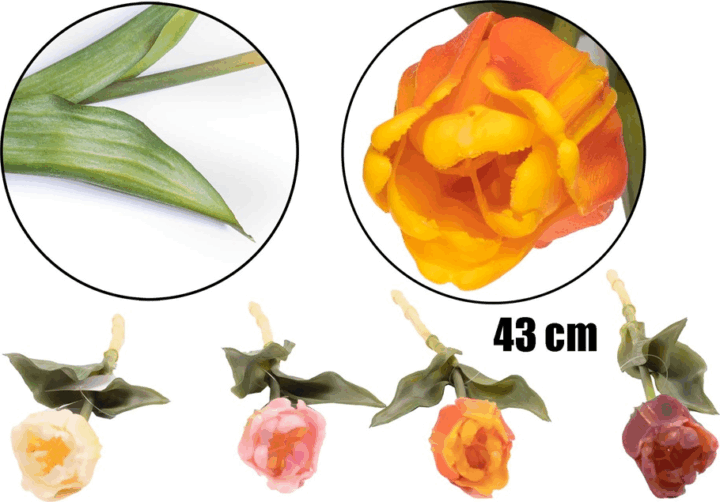 Iris Gumi szálas fodros tulipán művirág lakásdekoráció - Többféle