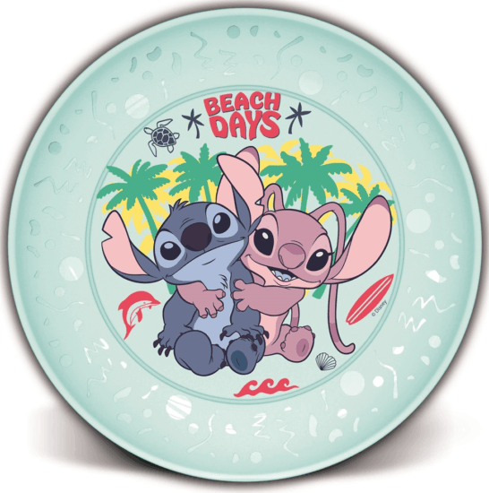 Iris Disney Licenc Stitch joy Műanyag Gyerek lapostányér - Zöld/Mintás