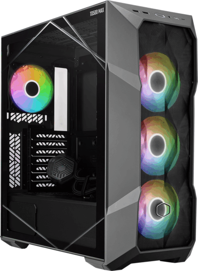 CoolerMaster TD500MAX Midi Torony Számítógépház + 4db 120mm ARGB ventilátor - Gunmetal
