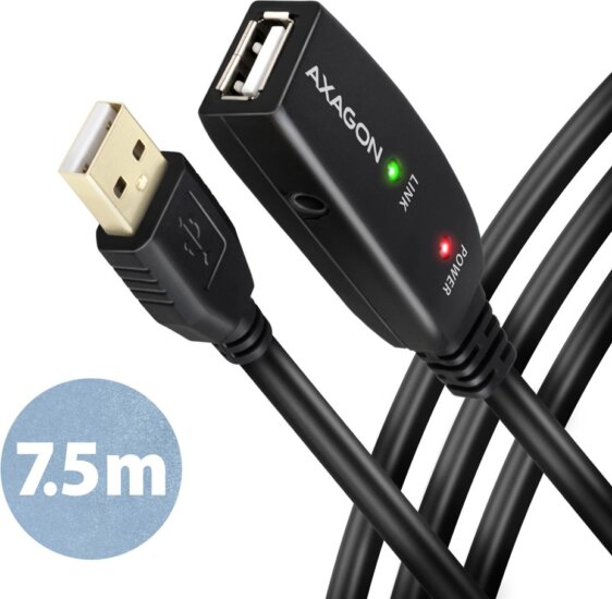 Axagon ADR-207- USB 2.0 adapterkábel 7m - Fekete