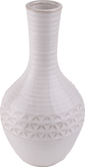 Iris dekor Duci kerámia váza 11,5x22cm - Fehér