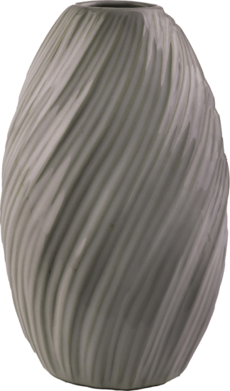 Iris dekor Mandula alakú kerámia váza 11x18,5cm - Zöld