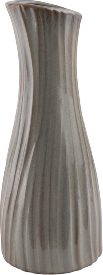 Iris dekor Bordázott kerámia váza 8x20cm - Zöld