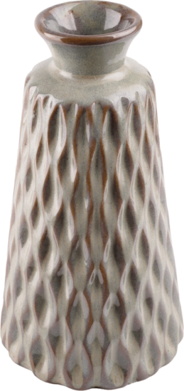 Iris dekor Rombusz alakú kerámia váza 17,5cm - Zöld