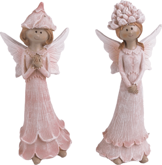 Iris dekor műgyanta tündér figura 5,5x13cm - Rózsaszín (2db/csomag)