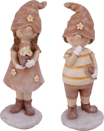 Iris dekor műgyanta álló gyerek szobor lakásdekoráció 16cm - Narancssárga (2db/csomag)