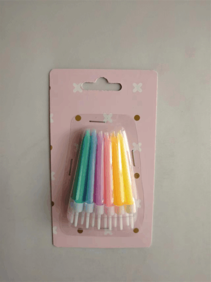 Iris Színes gyertya tartóval 0,5x6cm - Vegyes színek (6db/csomag)