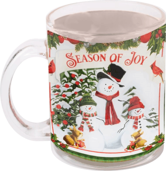 Iris Hóember mintás üveg bögre karácsonyi ajándéktárgy 9,7cm