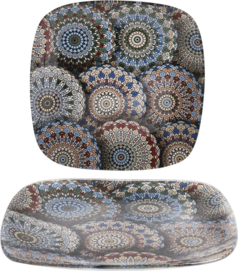 Iris Mandala mintás üveg tál 20cm - Mintás