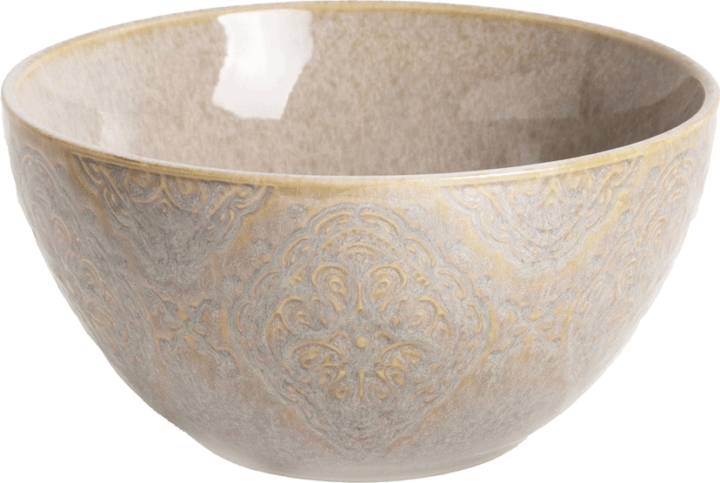 Iris csempe mintás kerámia müzlis tál 15,5cm - Homokszín