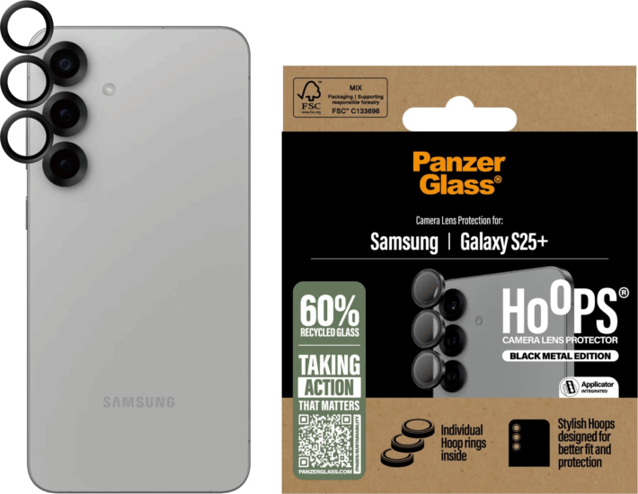 PanzerGlass Hoops Samsung Galaxy S25 Plus kameravédő üveg - Fekete
