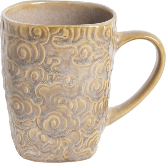 Iris Virág mintás kerámia bögre 400ml - Drapp Iris Virág mintás kerámia bögre 400ml - Drapp