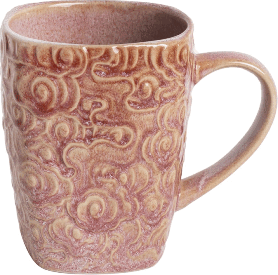 Iris Virág mintás kerámiabögre 400ml - Rózsaszín Iris Virág mintás kerámiabögre 400ml - Rózsaszín