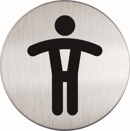 Durable Picto Férfi WC piktogram 83 mm - Ezüst