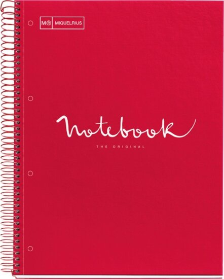 Miquelrius Emotions PP 5x24 lapos A4 vonalas spirálfüzet - piros