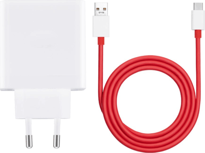 OnePlus USB-A + Type-C Hálózati Gyorstöltő Adapter 100W - Fehér / Piros