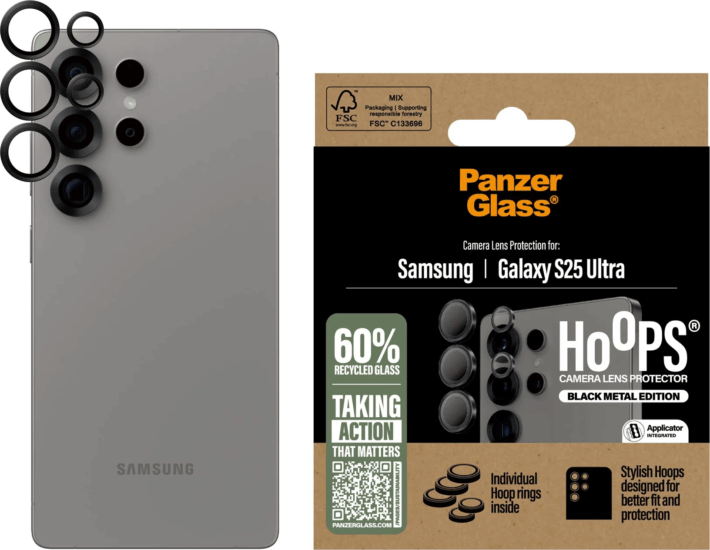 PanzerGlass Hoops Samsung S25 Ultra kameravédő üveg - Fekete