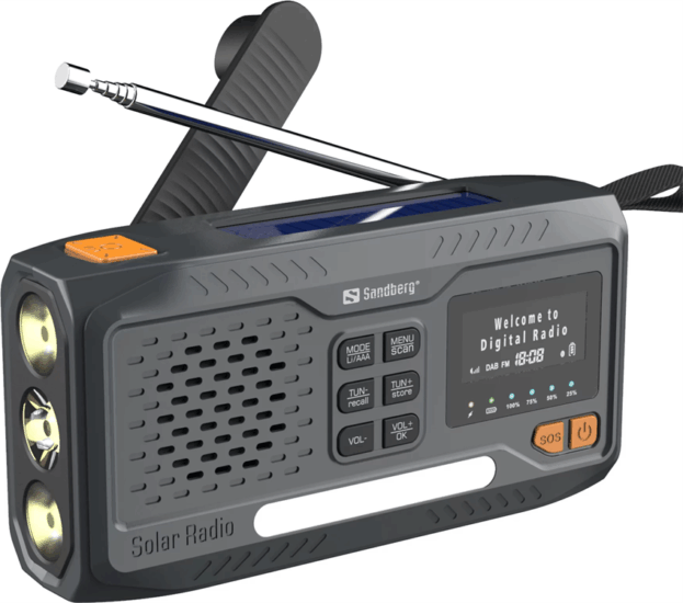 Sandberg Survivor All-in-1 4500 hordozható FM / DAB Zsebrádió - Fekete