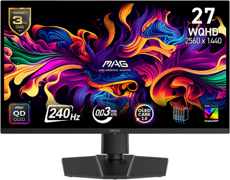 MSI 27" MAG 271QP QD-OLED X24 16:9 WQHD QD-OLED Gaming Monitor - Fekete MSI 27" MAG 271QP QD-OLED X24 16:9 WQHD QD-OLED Gaming Monitor - Fekete