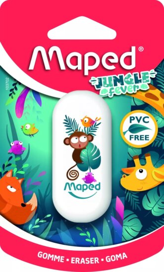 Maped Jungle Fever PVC mentes radír ceruzához - Többféle
