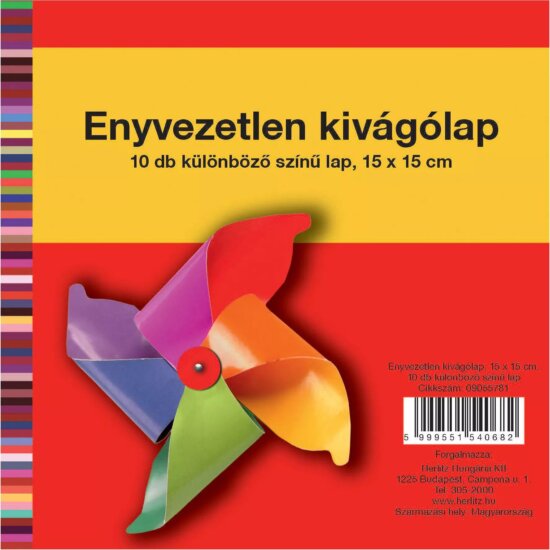 Herlitz 15x15cm Kreatív kézműves papír Kivágólap (10 ív/csomag)