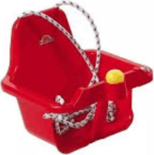 Támlás Műanyag gyerek hinta dudával - Piros