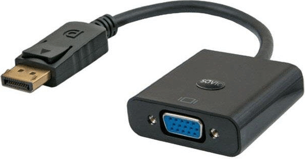 Savio CL-90/B DisplayPort apa - VGAanya Átalakító adapter - Fekete Savio CL-90/B DisplayPort apa - VGAanya Átalakító adapter - Fekete