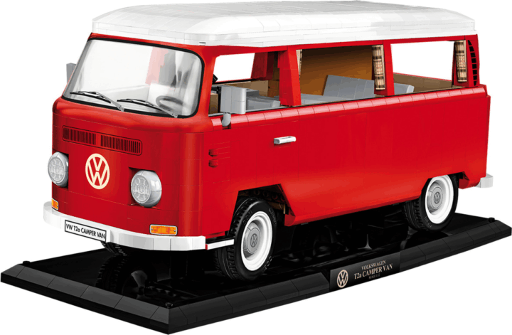 COBI Volkswagen T2a Camper Van Executive Edition 2775 darabos építőjáték 1:12 - Piros/Fehér