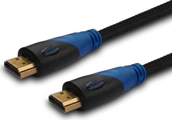 Savio CL-02 HDMI - HDMI 1.4 Kábel 2m - Fekete/Kék Savio CL-02 HDMI - HDMI 1.4 Kábel 2m - Fekete/Kék