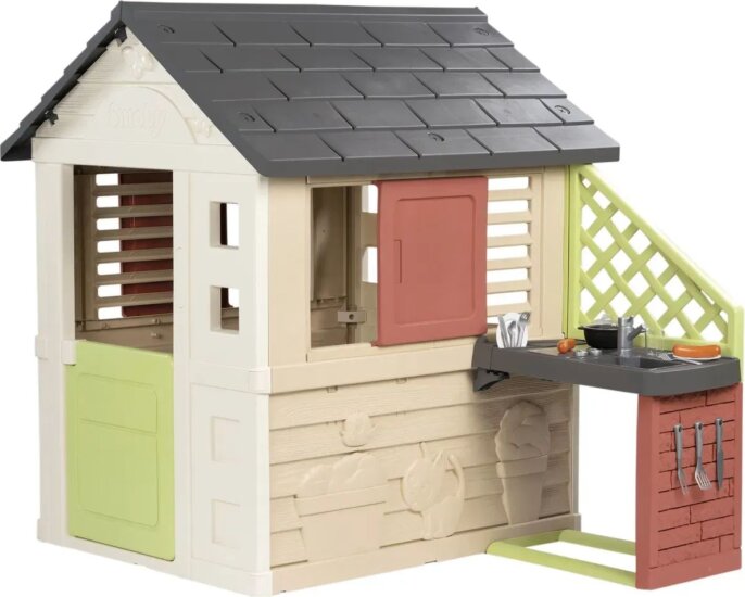 Smoby Life Nature Kerti műanyag házikó konyhai kiegészítőkkel 145 x 110 x 127 cm Smoby Life Nature Kerti műanyag házikó konyhai kiegészítőkkel 145 x 110 x 127 cm