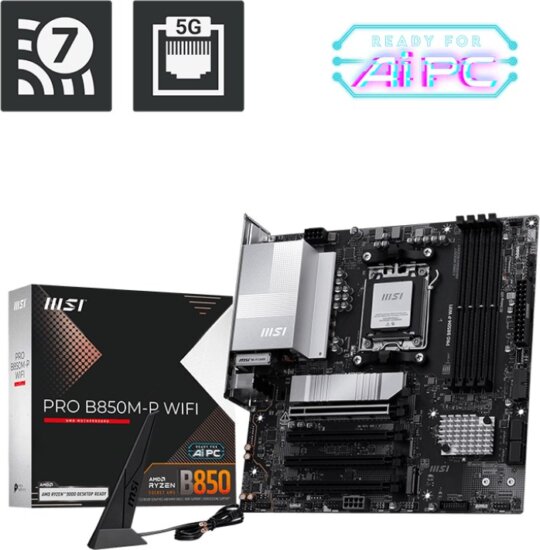MSI B850M-P Pro WiFi DDR5 AMD AM5 MicroATX Alaplap