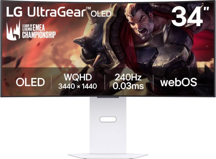 LG 34" 34GX90SA 21:9 UWQHD OLED Ívelt Smart Gaming Monitor - Fehér LG 34" 34GX90SA 21:9 UWQHD OLED Ívelt Smart Gaming Monitor - Fehér