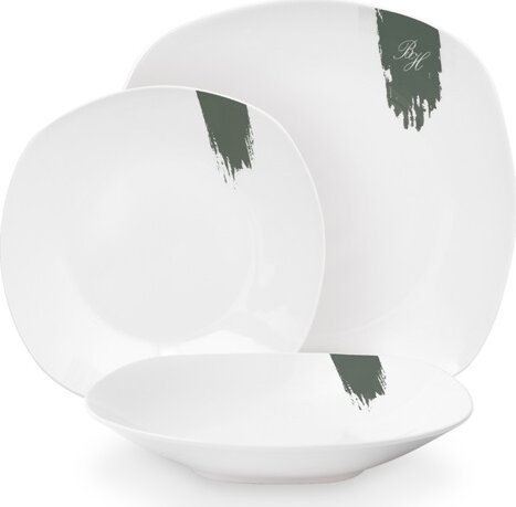 Berlinger Haus BH/10205 18 darabos tányér készlet - Fehér/Zöld