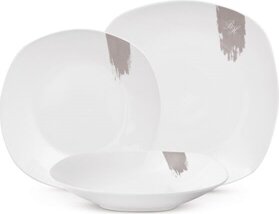 Berlinger Haus BH/10202 18 darabos tányér készlet - Fehér/Szürkésbarna