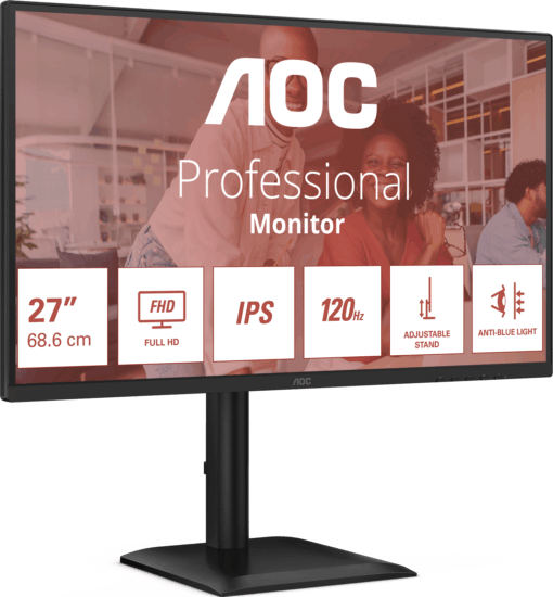 AOC 27" 27E4U 16:9 FHD IPS LED Irodai Monitor - Fekete