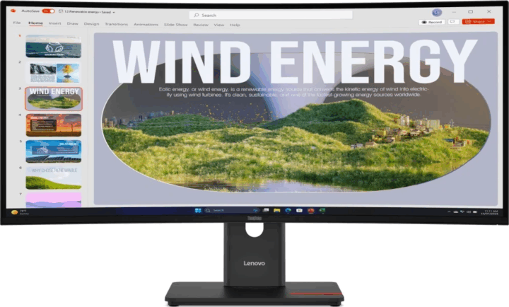 Lenovo 34" T34WD ThinkVision 21:9 QWHD VA LED Ívelt Irodai Monitor - Fekete