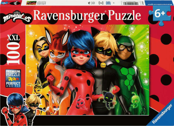 Ravensburger Gyermek kirakó - Mission Ladybug 100 darabos puzzle