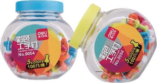 Deli Vivid 23mm színes 100db térképtű