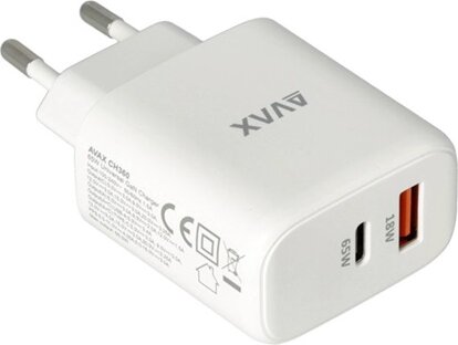 Avax CH360 USB-A / USB-C Hálózati Gyorstöltő Adapter 65W - Fehér