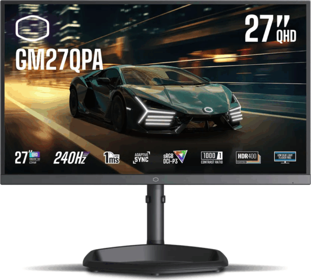 Cooler Master 27" GM27QPA 16:9 QHD IPS Gaming Monitor - Fekete Cooler Master 27" GM27QPA 16:9 QHD IPS Gaming Monitor - Fekete