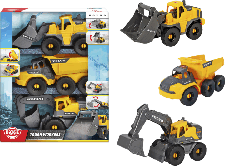 Dickie Toys Volvo Építőipari jármű szett - Sárga