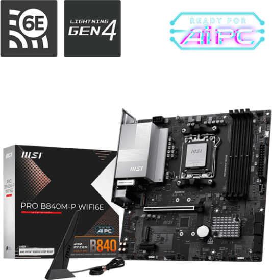 MSI B840M-P Pro DDR5 AMD AM5 MicroATX Alaplap