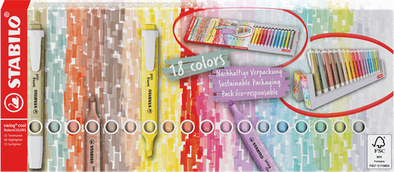 Stabilo Swing Cool 1-4mm asztali Szövegkiemelő készlet - Vegyes színek (18 db / csomag) Stabilo Swing Cool 1-4mm asztali Szövegkiemelő készlet - Vegyes színek (18 db / csomag)
