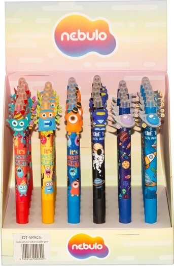 Nebulo Űrlények radírozható Nyomógombos zselés toll (Kék tinta / M) - Többféle