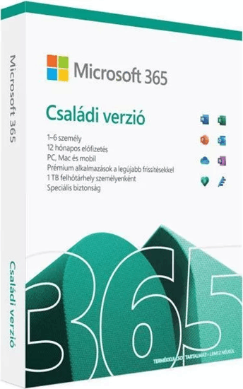 Microsoft Office 365 Family BOX HUN Medialess (6 PC / 1év)