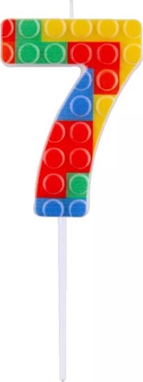 Építőkocka mintás számos gyertya - 7