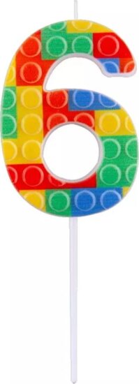 Építőkocka mintás számos gyertya - 6