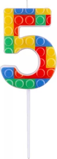 Építőkocka mintás számos gyertya - 5